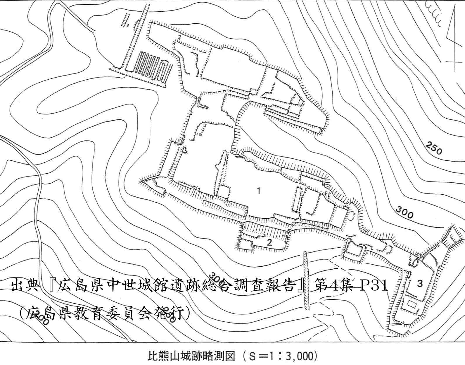 比熊山城の縄張図