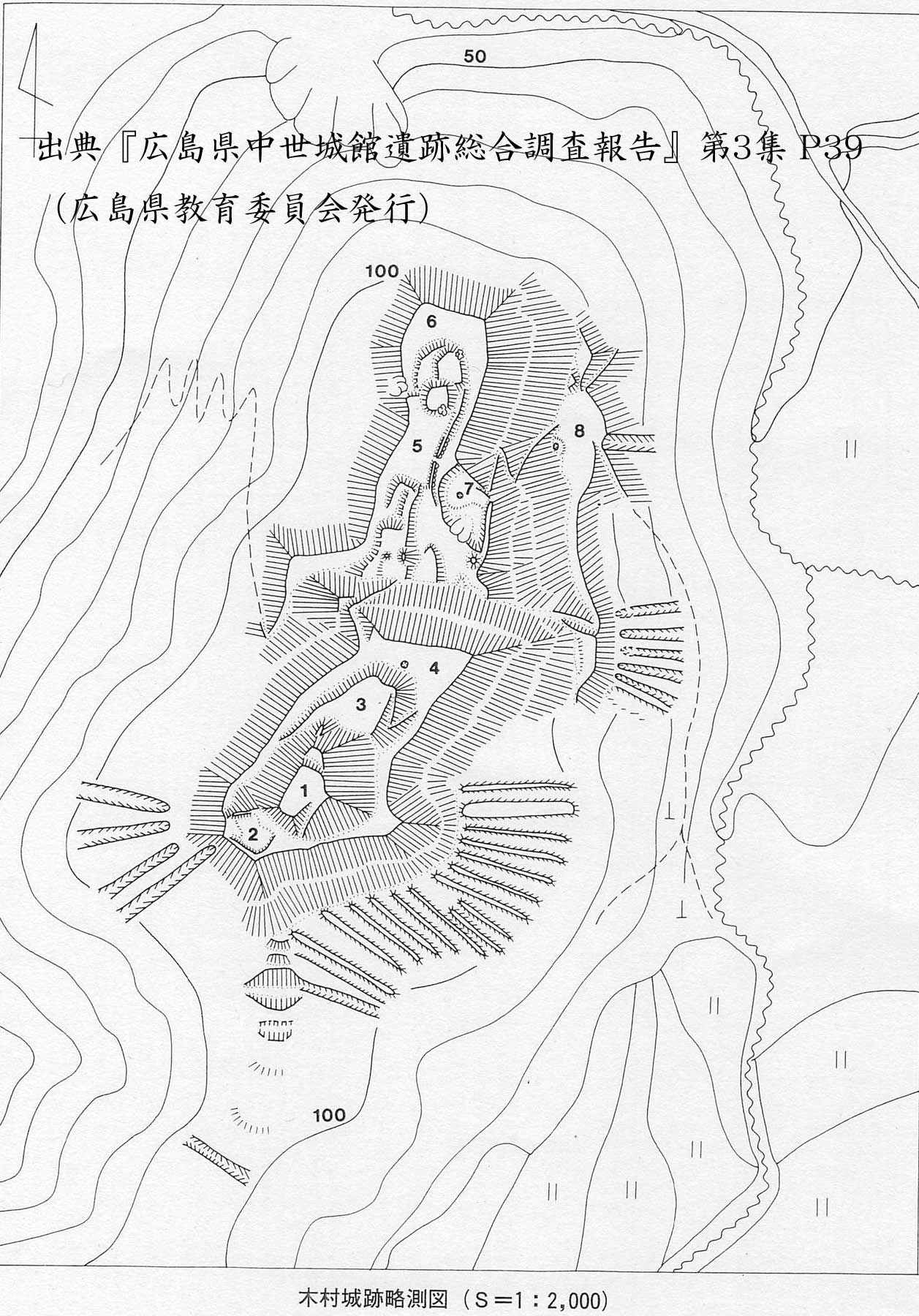 木村城の縄張図